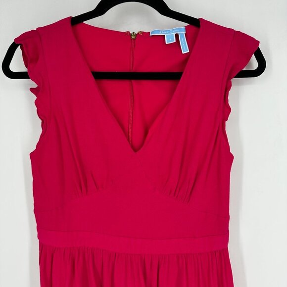 Draper James Flutter Sleeve Mini Party Dress Fuschia Pink Size 4 - Picture 4 of 10